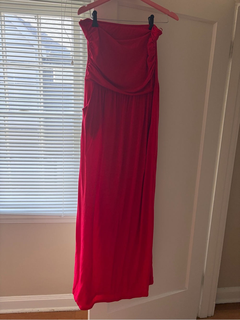 Zenana Outfitters Red Strapless Maxi Dress